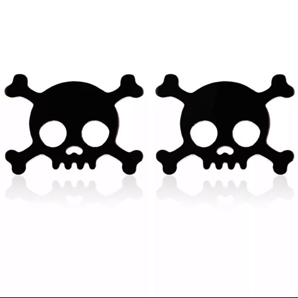 Pirate Skull Fashion Stud Earrings BLACK